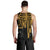 Tahiti Personalised Men's Tank Top - Tahiti Seal In Heartbeat Patterns Style (Gold) - Polynesian Pride