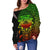 American Samoa Women's Off Shoulder Sweater - AS Seal Rocket Style (Reggae) - Polynesian Pride