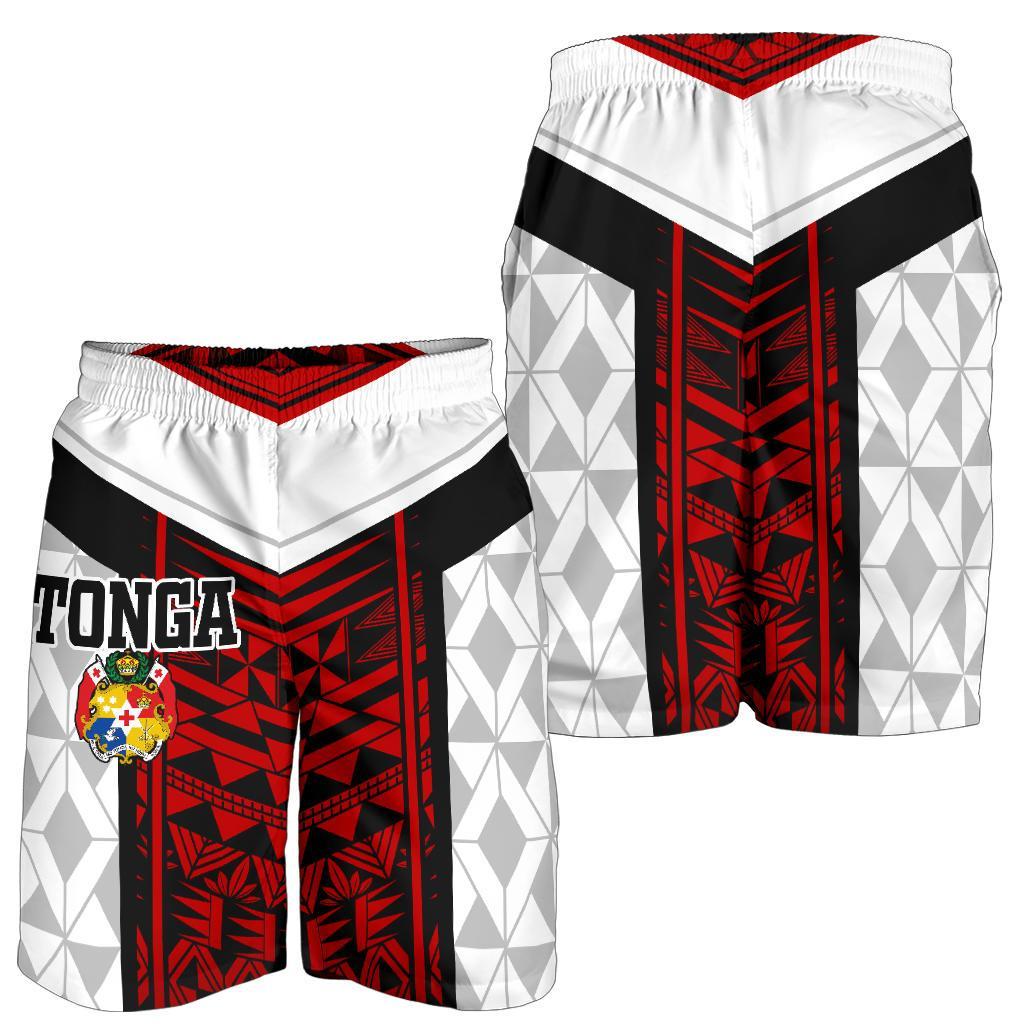 Tonga Polynesian Men's Shorts - Tongan Pattern Red - Polynesian Pride