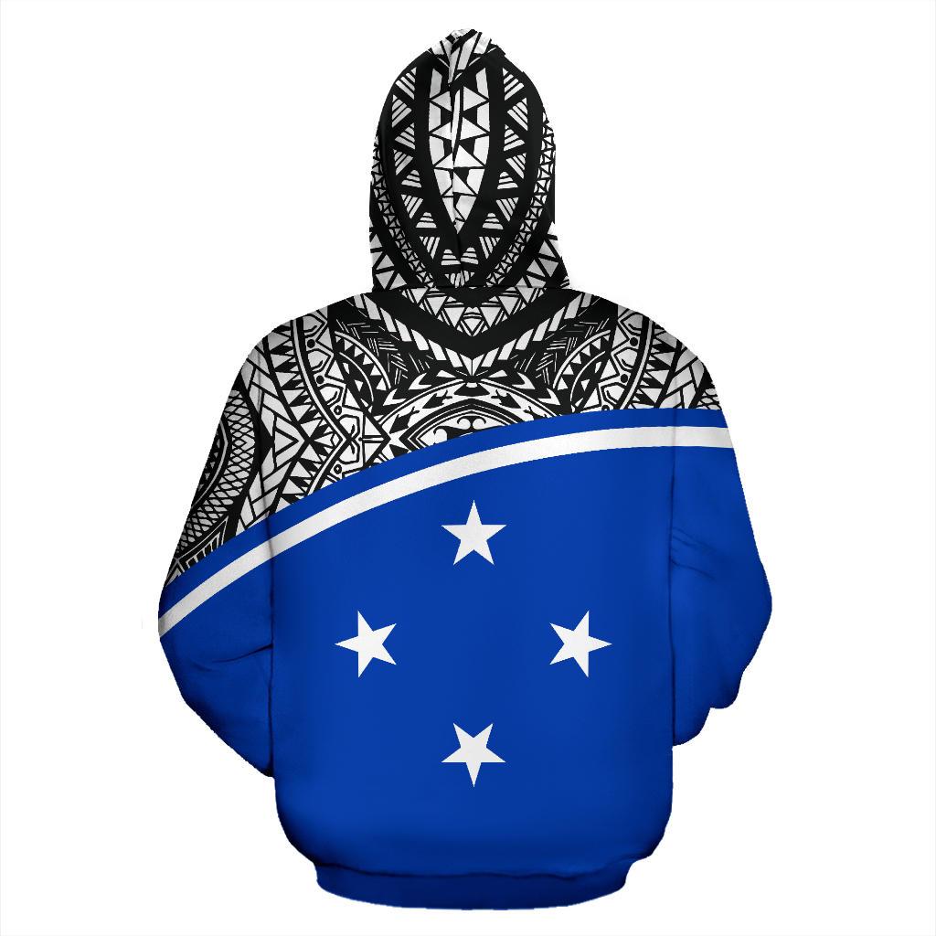 Pohnpei All Over Zip up Hoodie Micronesia Curve Blue Style - Polynesian Pride
