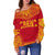 Papua New Guinea Flag Polynesian Chief Women's Off Shoulder Sweater - Polynesian Pride