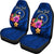 Chuuk Micronesia Custom Personalised Car Seat Covers - Floral With Seal Blue - Polynesian Pride