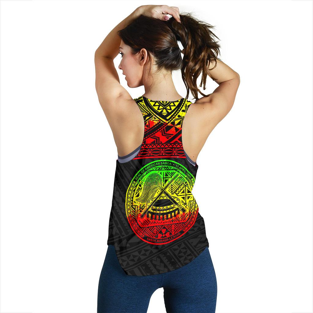 American Samoa Custom Personalised Women's Racerback Tank - Polynesian Reggae - Polynesian Pride