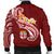 Fiji Men's Bomber Jacket - Fiji Seal Polynesian Patterns Plumeria (Red) - Polynesian Pride