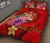 Fiji Polynesian Custom Personalised Quilt Bed Set - Floral With Seal Red - Polynesian Pride