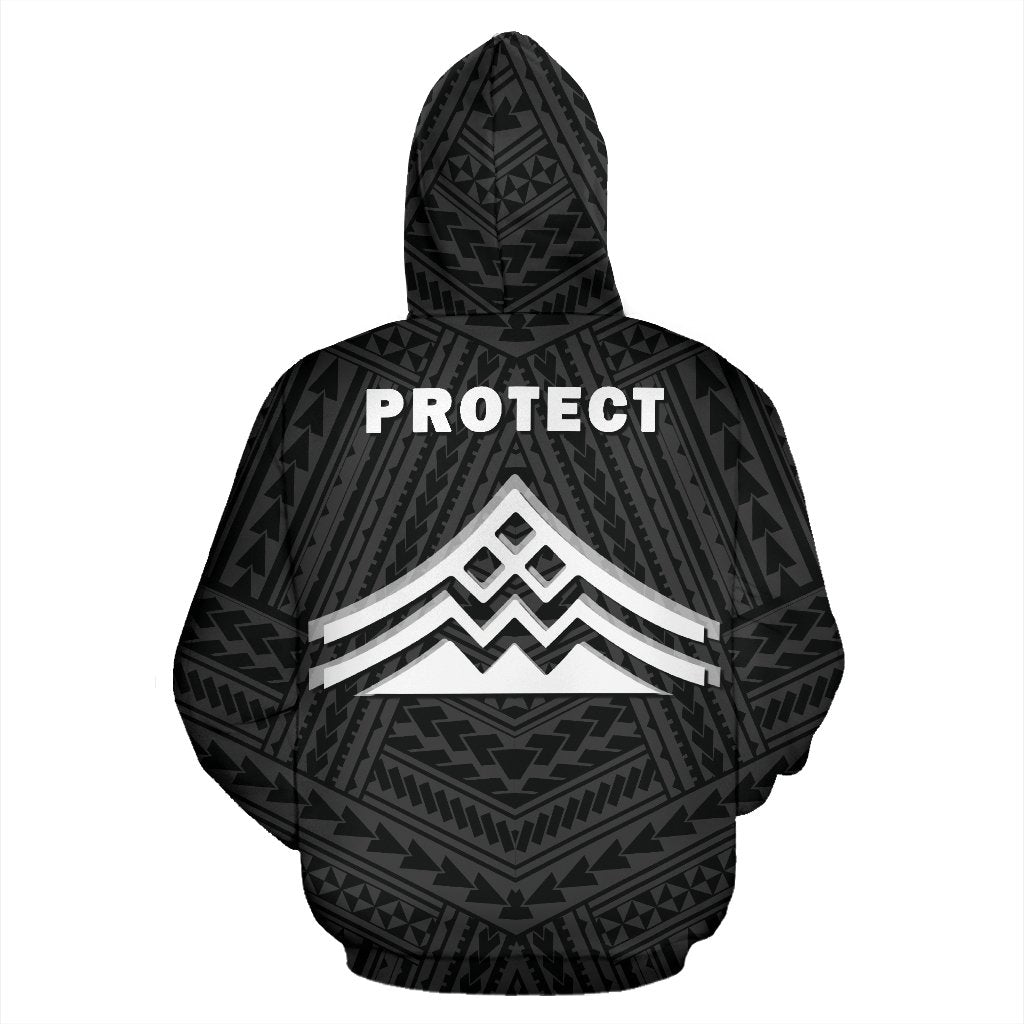 Hawaii Mauna Kea Polynesian Zip up Hoodie White - Polynesian Pride