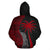 Wallis and Futuna Polynesian Zip up Hoodie Coconut Tree Red - Polynesian Pride