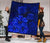 Hawaiian Map Turtle Hibiscus Vintage Polynesian Premium Quilt Blue - Polynesian Pride