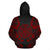 Turtle All Over Zip up Hoodie Red Tattoo Style - Polynesian Pride