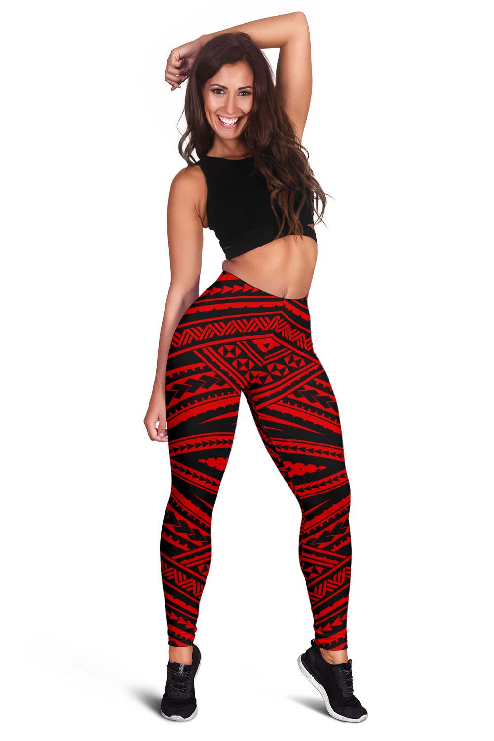 Polynesian Tatau Red Hawaii Women's Leggings AH - Polynesian Pride