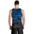 Samoa Polynesian Tank Top (Men) - Blue Turtle Flowing - Polynesian Pride