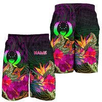 Pohnpei Personalised Men's Shorts - Summer Hibiscus - Polynesian Pride