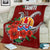 Tahiti Polynesian Premium Blanket - Hibiscus Coat of Arm Red - Polynesian Pride