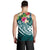 Wallis and Futuna Polynesian Men's Tank Top - Summer Plumeria (Turquoise) - Polynesian Pride