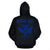 Polynesian Kakau Kanaka Maoli Map of Hawaii Zip Hoodie Blue - Polynesian Pride