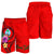 Guam Polynesian Custom Personalised Men's Shorts - Floral With Seal Red - Polynesian Pride