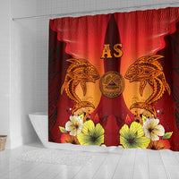 American Samoa Shower Curtains - Tribal Tuna Fish - Polynesian Pride
