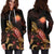 Marshall Islands Polynesian Hoodie Dress - Turtle With Blooming Hibiscus Gold - Polynesian Pride