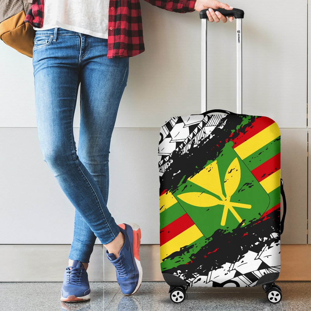 Polynesian Kanaka Flag Luggage Covers - Nora Style - White Black - Polynesian Pride
