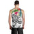 Kosrae Polynesian Men's Tank Top - Summer Plumeria (White) - Polynesian Pride