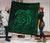Hawaii Turtle Kanaka Map Hibiscus Poly Premium Quilt - Green - Polynesian Pride