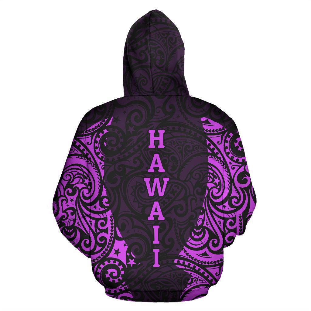 Hawaii Hoodie Kanaka Maoli Polynesian Tattoo Purple - Polynesian Pride