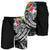 Guam Polynesian Men's Shorts - Summer Plumeria (Black) - Polynesian Pride