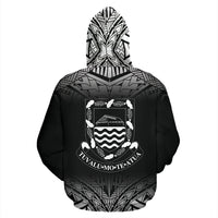 Tuvalu All Over Custom Zip up Hoodie Black Fog Style - Polynesian Pride