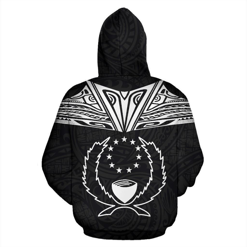 Pohnpei All Over Zip up Hoodie Neck Style - Polynesian Pride