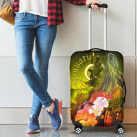 Vanuatu Luggage Covers - Humpback Whale with Tropical Flowers (Yellow) Yellow - Polynesian Pride