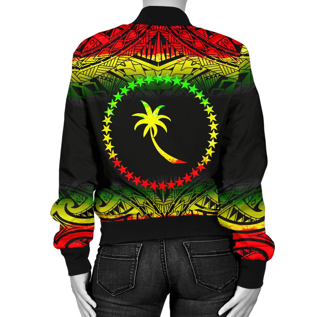 Chuuk Women's Bomber Jacket - Fog Reggae Style - Polynesian Pride