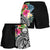 FSM Polynesian Women's Shorts - Summer Plumeria (Black) - Polynesian Pride