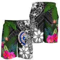 Northern Mariana Islands Men Shorts - Turtle Plumeria Banana Leaf - Polynesian Pride