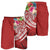 Fiji Polynesian Men's Shorts - Summer Plumeria (Red) - Polynesian Pride