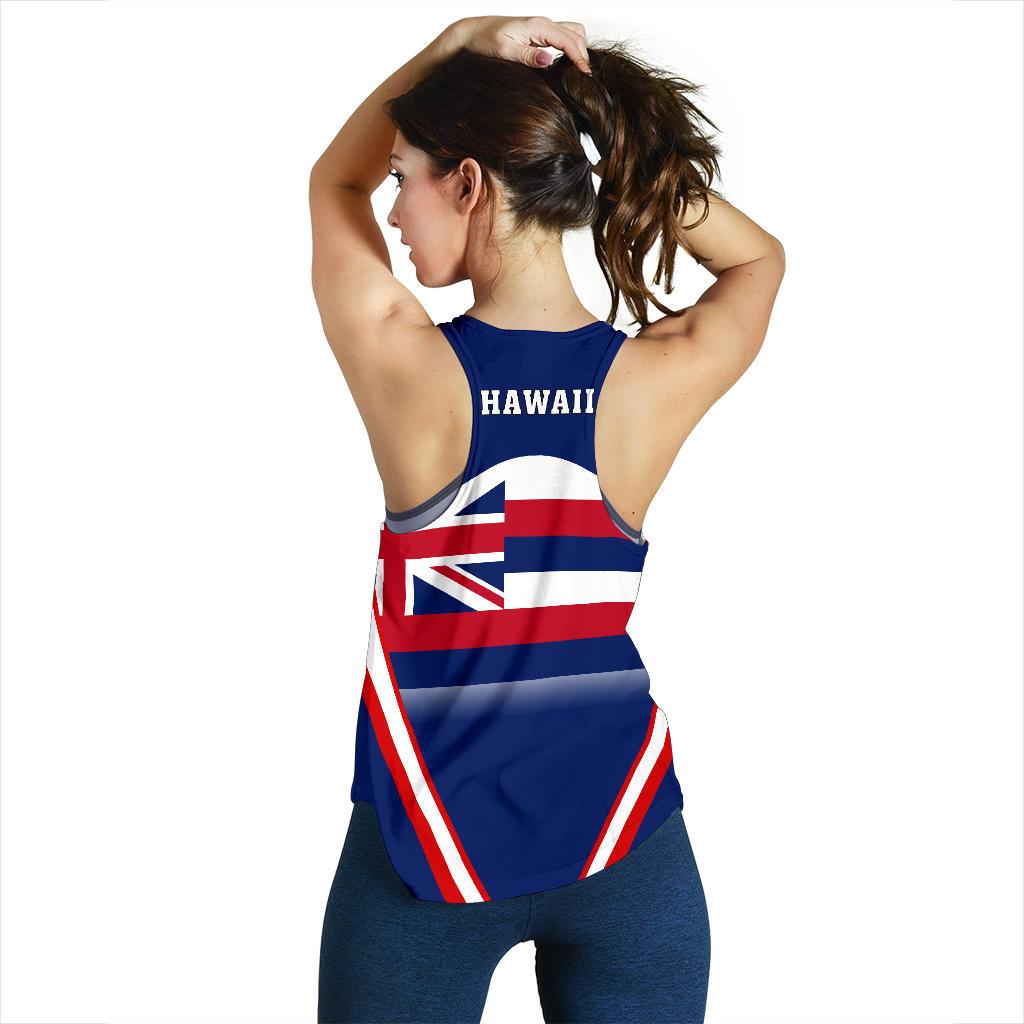 Hawaii Coat Of Arms Women's Racerback Tank Line Sport - Polynesian Pride