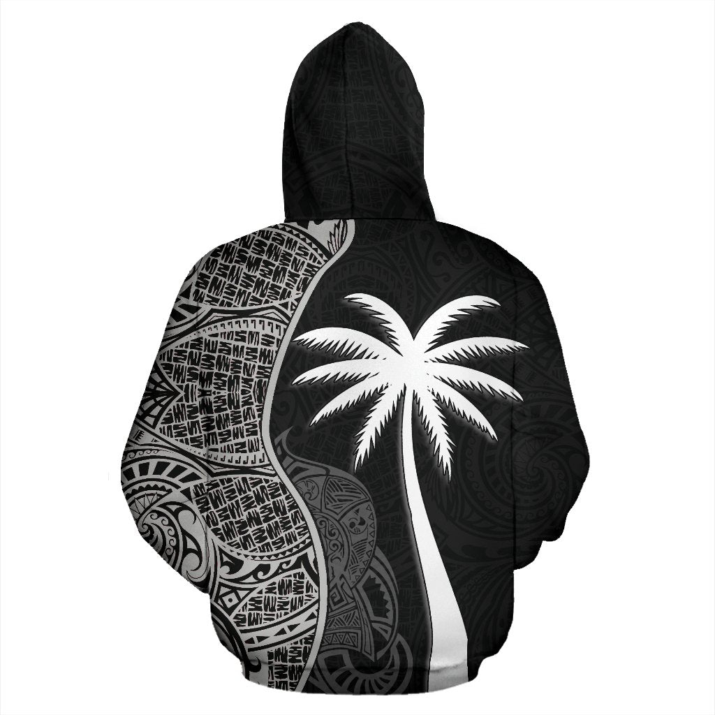 Yap Polynesian Hoodie Coconut Tree Black - Polynesian Pride