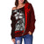 Polynesian Hawaii Off Shoulder Sweater Red - Turtle with Hook - Polynesian Pride