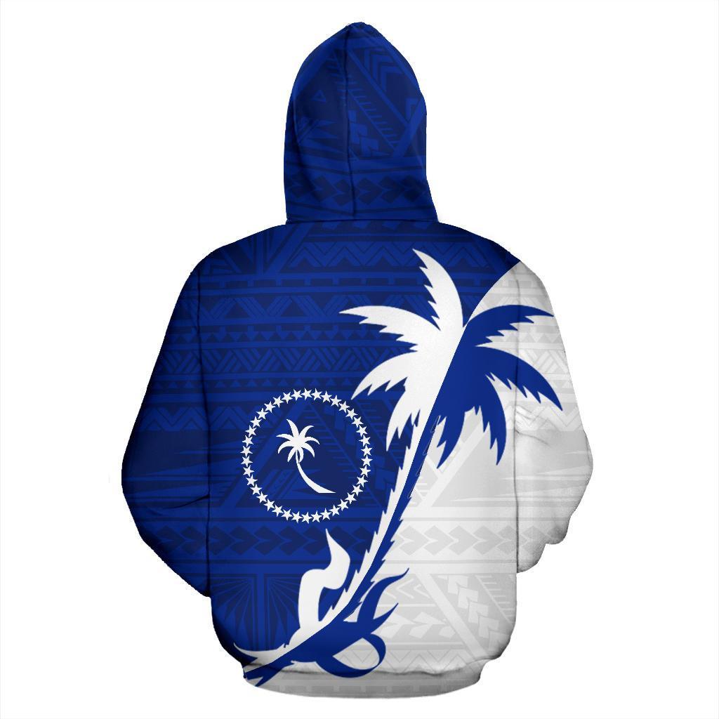 Chuuk Zip up Hoodie Chuuk Flag Coconut Tree - Polynesian Pride
