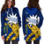 Nauru Rugby Women Hoodie Dress Version Turtle Polynesian - Polynesian Pride