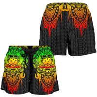 Samoa Polynesian All Over Print Women's Shorts - Tattoo Pattern With Seal Women Reggae - Polynesian Pride