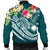 Marshall Islands Polynesian Men's Bomber Jacket - Summer Plumeria (Turquoise) - Polynesian Pride