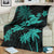 Hawaii Turtle Plumeria Coconut Tree Polynesian Premium Blanket - Turquoise - Polynesian Pride