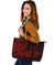 Fiji Polynesian Large Leather Tote Bag - Red Tentacle Turtle Crest - Polynesian Pride