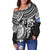 Kosrae Polynesian Off Shoulder Sweater (Women) - White Turtle - Polynesian Pride