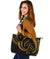 New Zealand Maori Mangopare Large Leather Tote Polynesian - Gold - Polynesian Pride