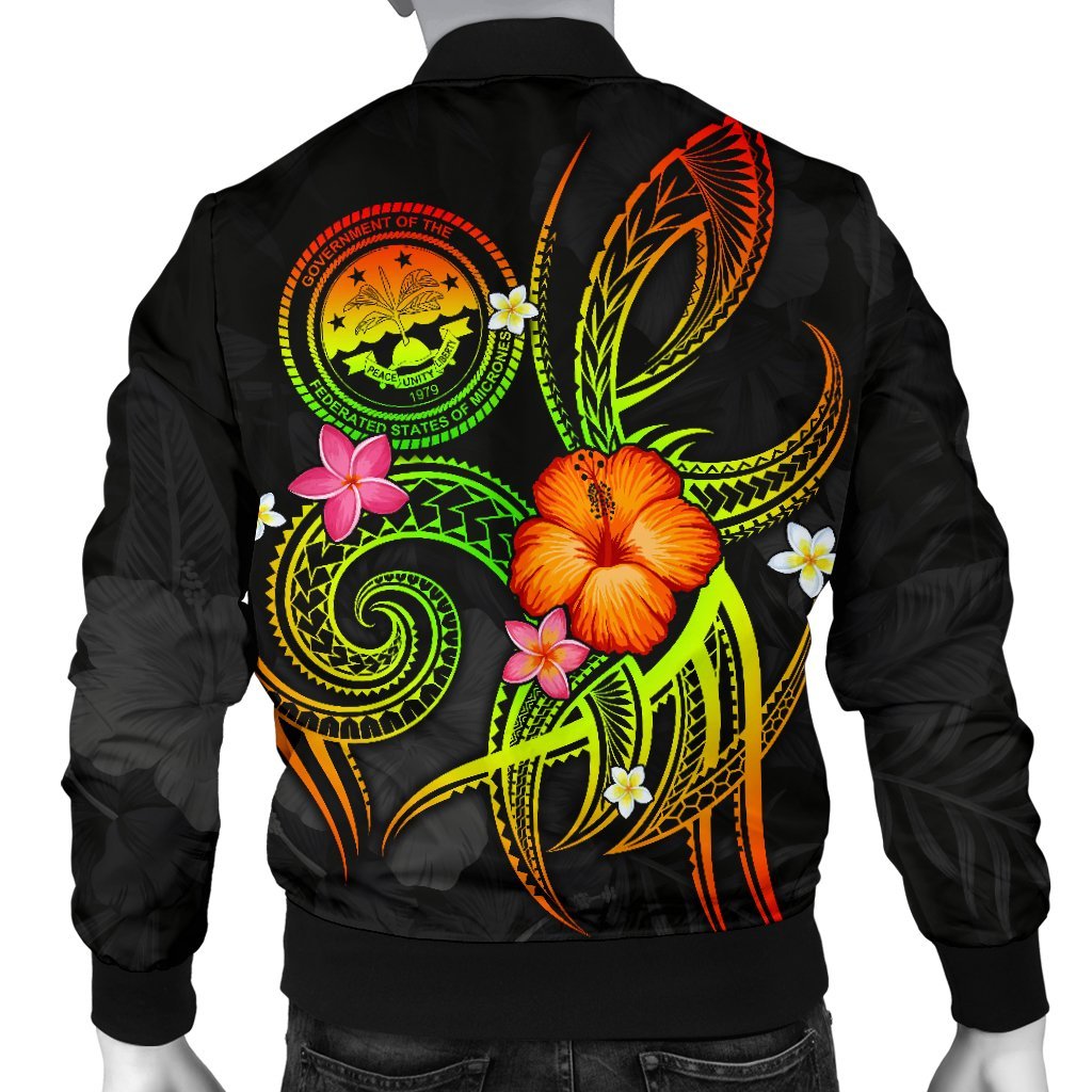 Federated States of Micronesia Polynesian Men's Bomber Jacket - Legend of FSM (Reggae) - Polynesian Pride