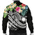 Marshall Islands Polynesian Men's Bomber Jacket - Summer Plumeria (Black) - Polynesian Pride