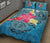 Hawaii Plumeria Deep Sea Circle Turtle Quilt Bed Set - Polynesian Pride