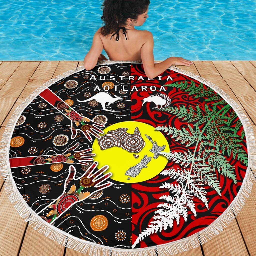 New Zealand Australia Beach Blanket - Maori Aboriginal - Polynesian Pride