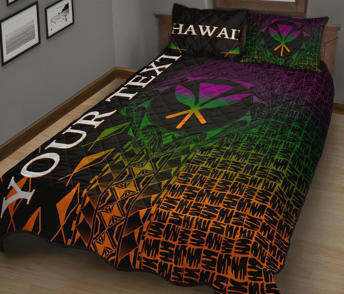 Hawaii Custom Personalised Quilt Bed Set - Kanaka Maoli Rocket Style - Polynesian Pride